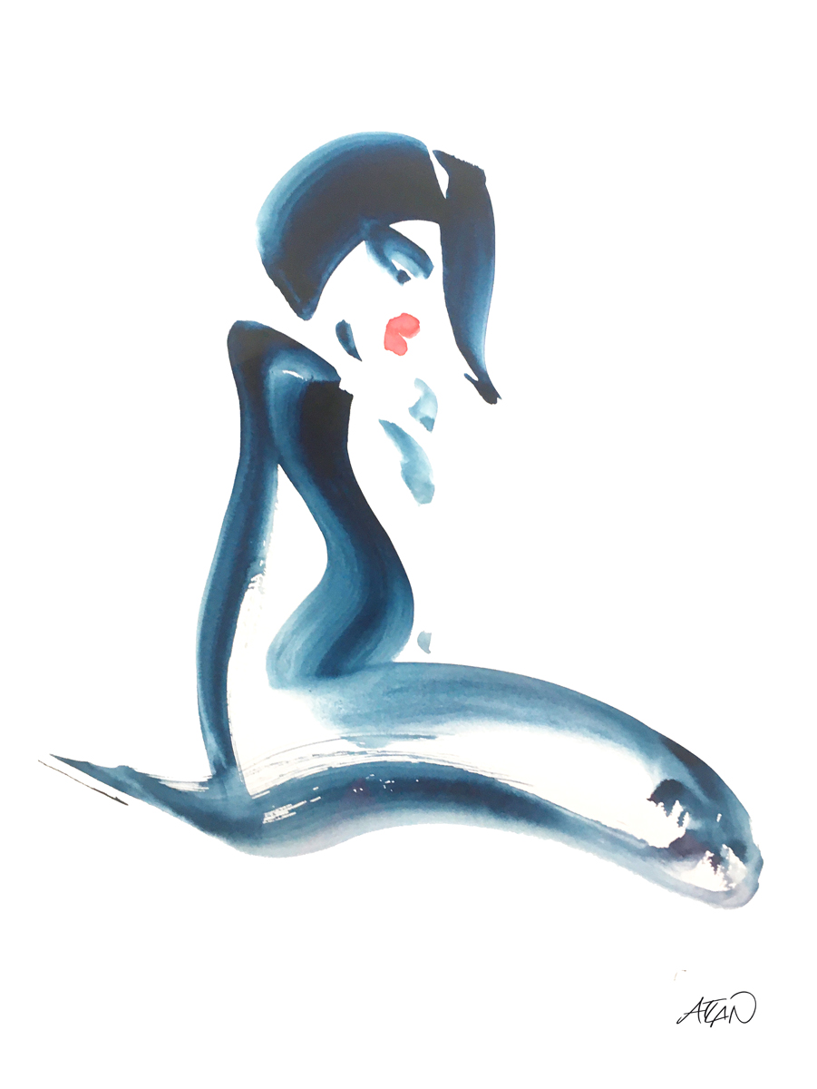 ASSISE EN BLEU